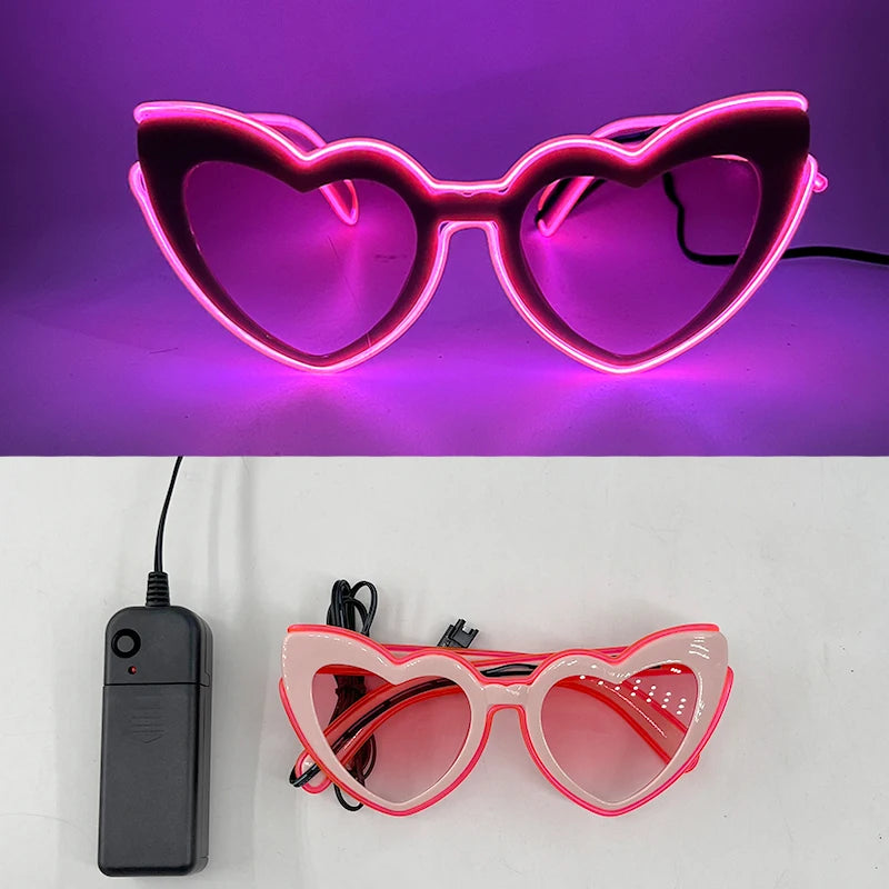 Novelty Fluorescent Luminous Glasses LED Light Up Rave Glasses Concert Supplies Neon Glowing Disco Glasses Props