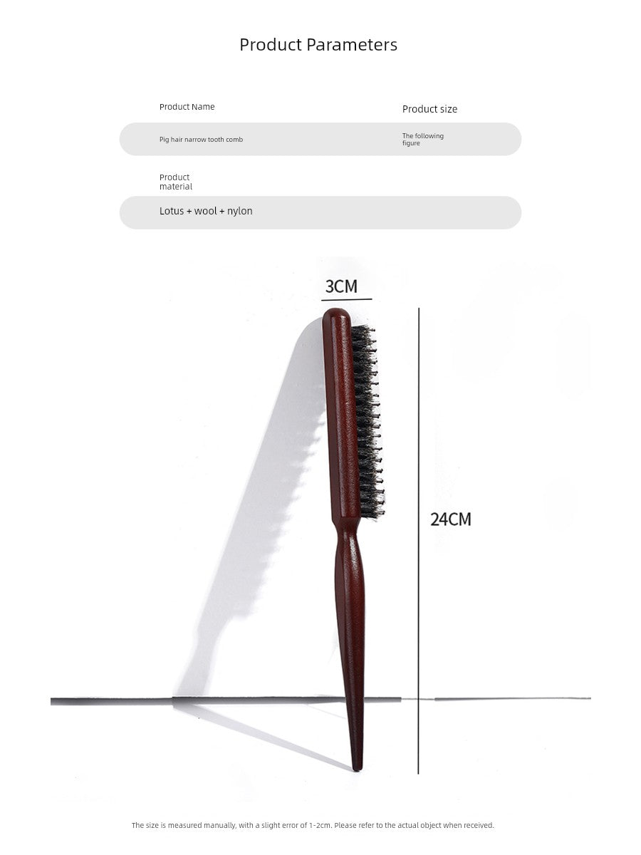 Bristle Three Rows Long Handle Makeup Pointed Tail Hair Setting Comb