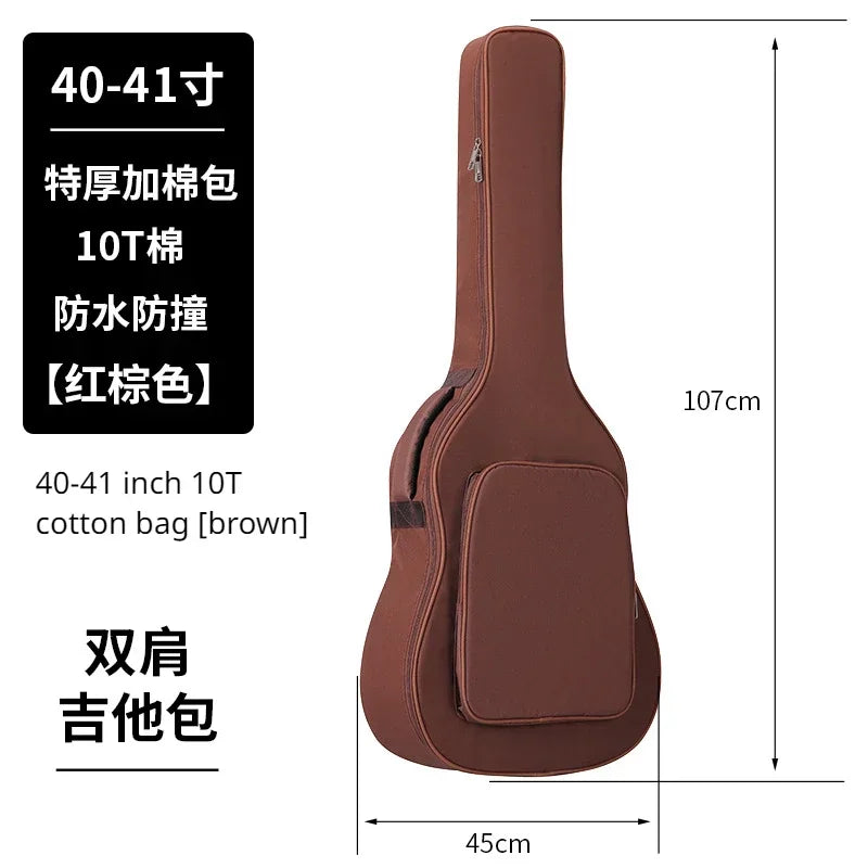 600D Oxford Fabric Waterproof Guitar Case Double Shoulders Padded Backpack 21-41in Guitar Bass Musical Instrument Carry Bag