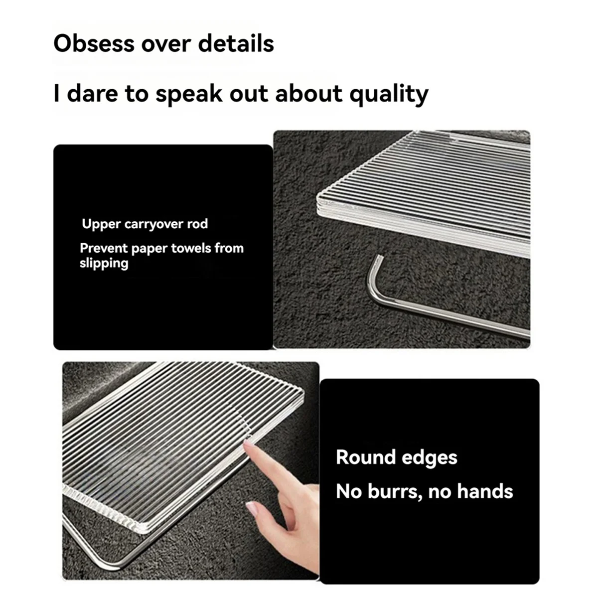 Toilet Paper Holder Wall Mounted Tissue Holder No-Punch Roll Holder Bathroom Accessories Silver