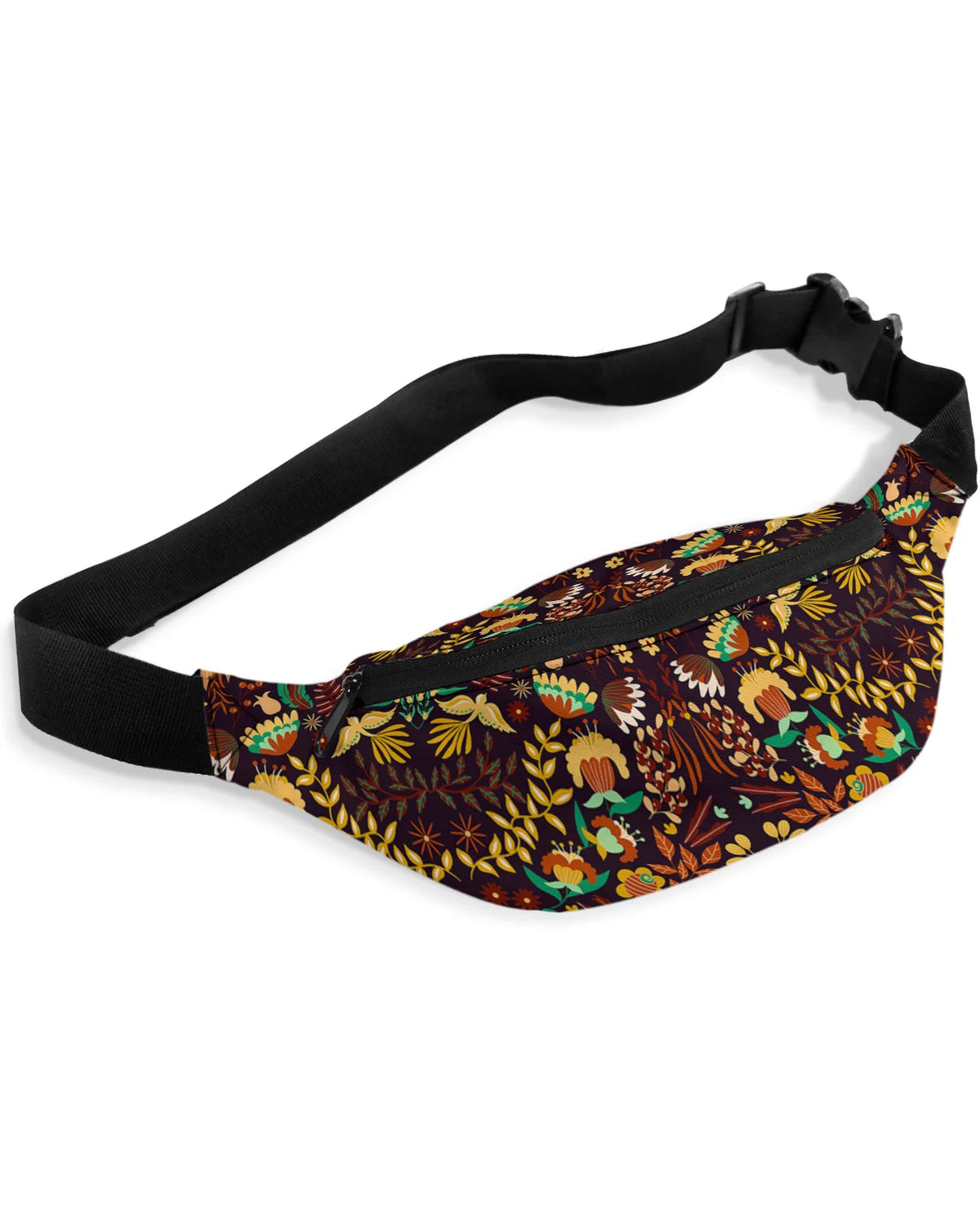Colorful Mexico Flower Bird Men Women Waist Bag Fanny Pack Purse Large Phone Belt Bag Wallet Pouch Waterproof Banana Hip Bags