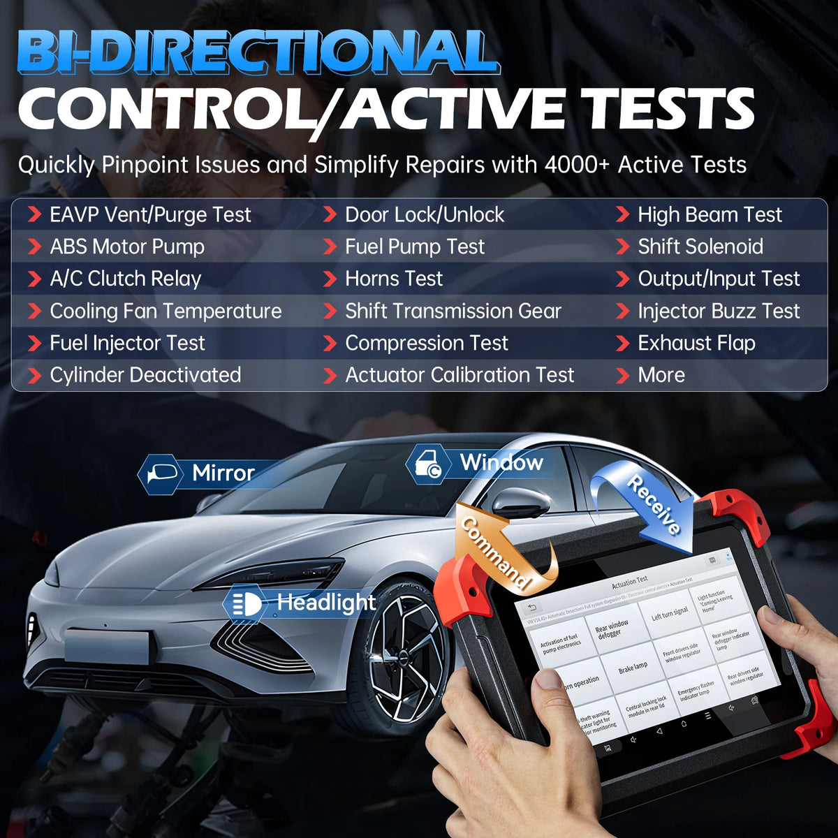 XTOOL D7 V2.0 All System Car Diagnostic Tool FCA Auto Auth ECU Coding 38+ Service Active Test OBD2 Scanner CAN FD DOIP