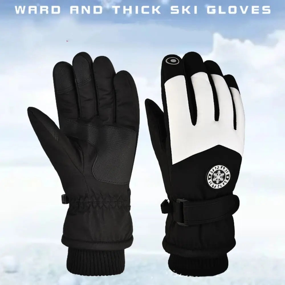 Gift Winter Ski Gloves Warm Windproof Velvet Gloves Korean Style Thicken Driving Gloves Outdooor