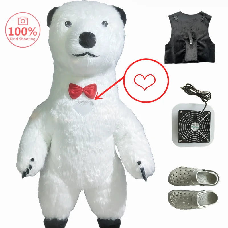 2.6M inflatable polar bear, giant panda, brown bear performance suit, funny doll, Santa Claus, snowman, animal shape performance