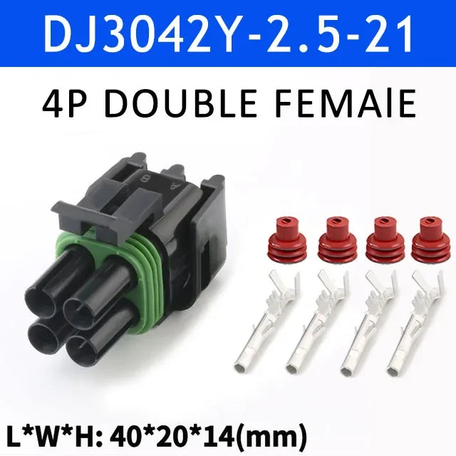 5/20/100sets 1 2 3 4 6Pin Way Delphi 2.5 GM Automotive Female Male Weather Pack Electrical Socket Plug Automobile Connectors