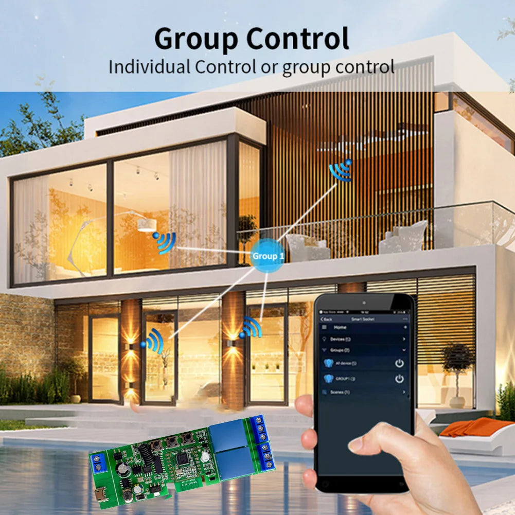 WiFi/Zigbee Relay Module Remote Control AC/DC 7-32V Phone APP Remote Control RF 433Mhz DIY Smart Home Automation for Door Access