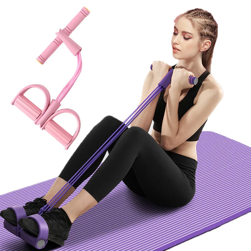 Multi Function Tension Rope Bands for Fitness Exercises Elastics Tape Home Resistance Bands 4 Tube Elastic Pedal Puller Training