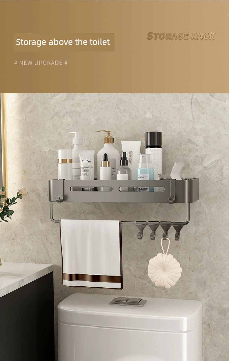 Toilet Punch-Free Wall-Mounted Bath Storage Rack