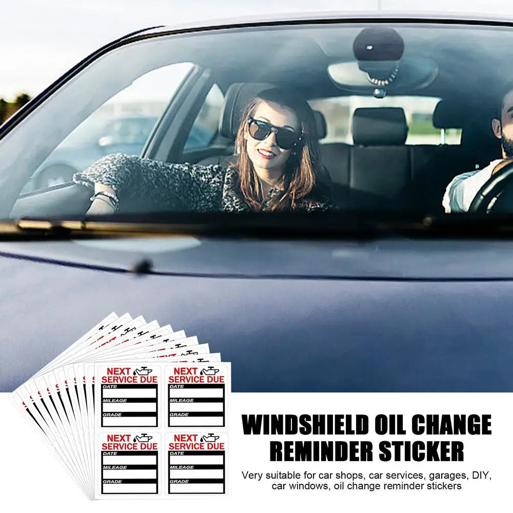 Oil Change Reminder Stickers 40PCS 2x2 Inch Service Reminder Labels Next Service Due Labels For Car Auto Vehicle Window