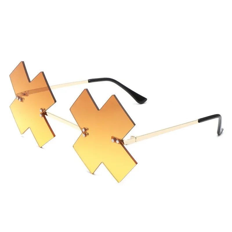 Game Guilty Gears Chaos Happy Yellow Sunglasses Of The Same Style Eyeglasses Rimless Eyewear Accessories Unisex Novelty Props