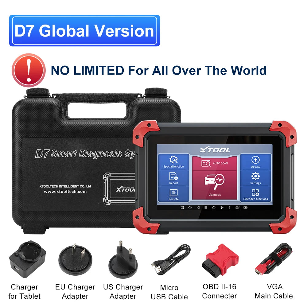 XTOOL D7 All System Car Diagnostic Tools Bidirectional Scanner ECU Coding Automotive Scanner 38+ Services Add CANFD Functions