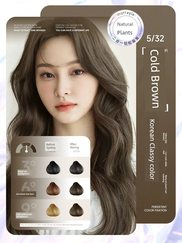 Natural Non-Irritating Dark Brown Plant Bubble Hair Dye