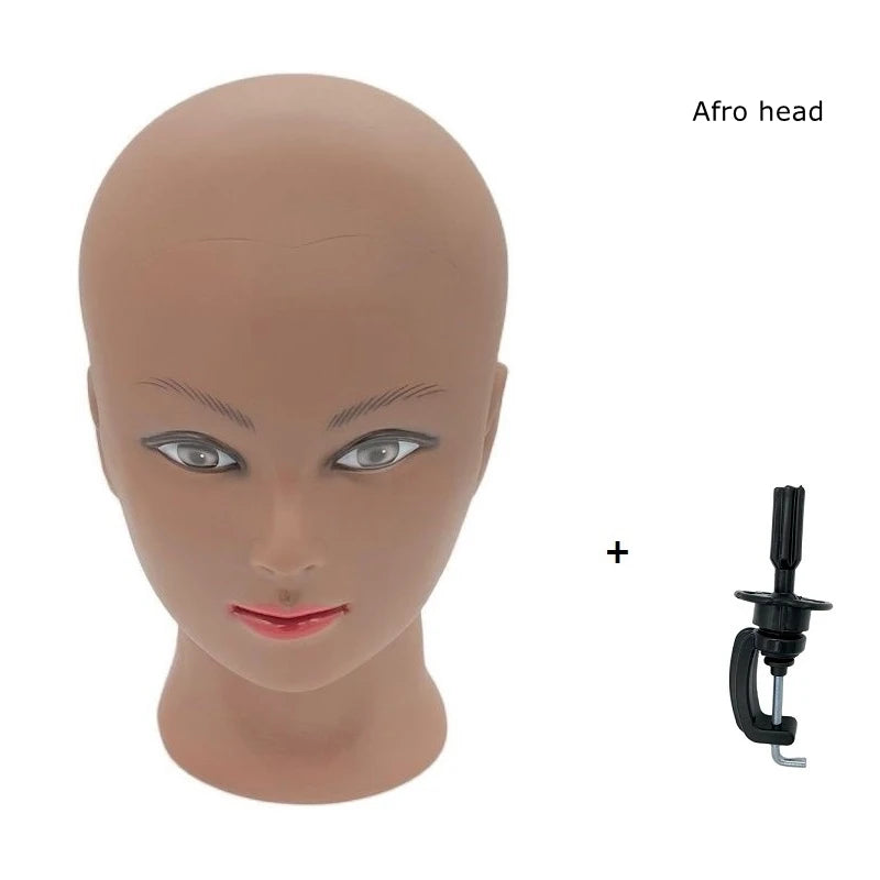 Female African Mannequin Head Without Hair For Making Wig Stand and Hat Display Cosmetology Manikin Training Head