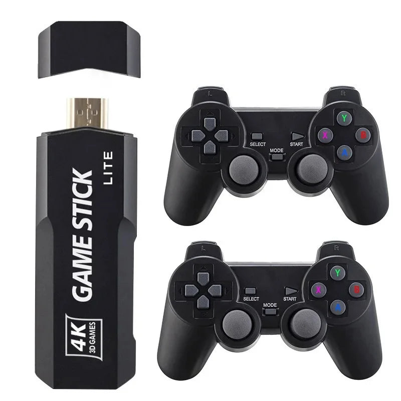 X2 GD10 Plus Game Stick 4K HD Video Game Console 2.4G Double Wireless Controller Game Stick For N64/PSP/PS1/GBA