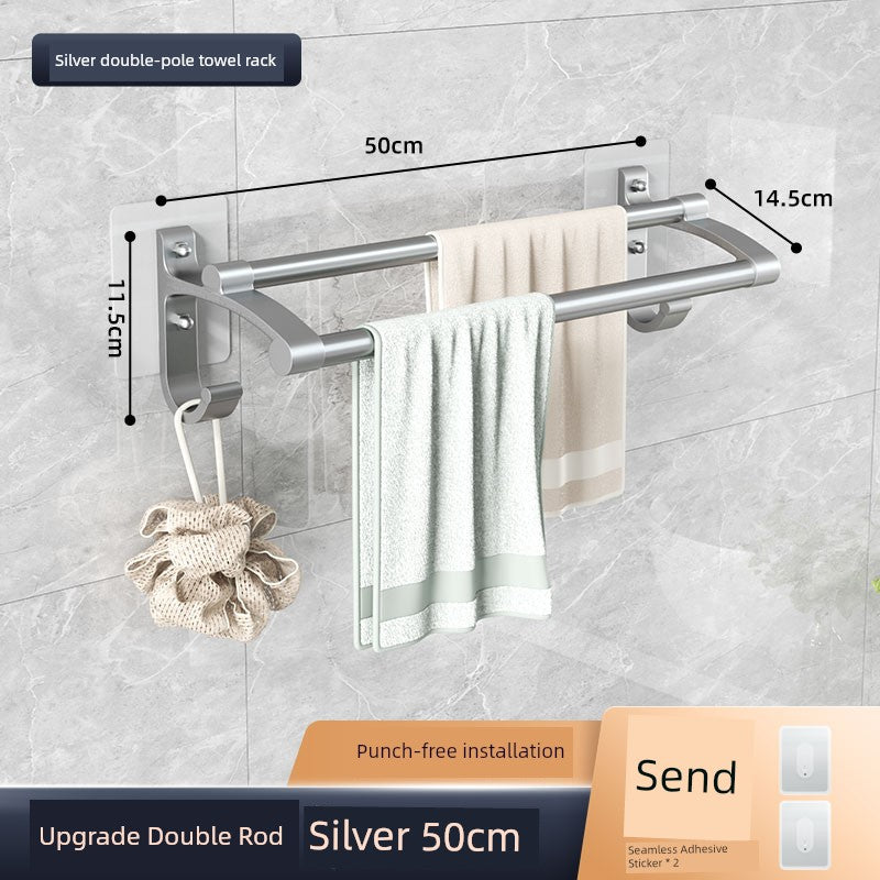 Wall-Mounted Alumimum Single Rod Toilet Towel Rack