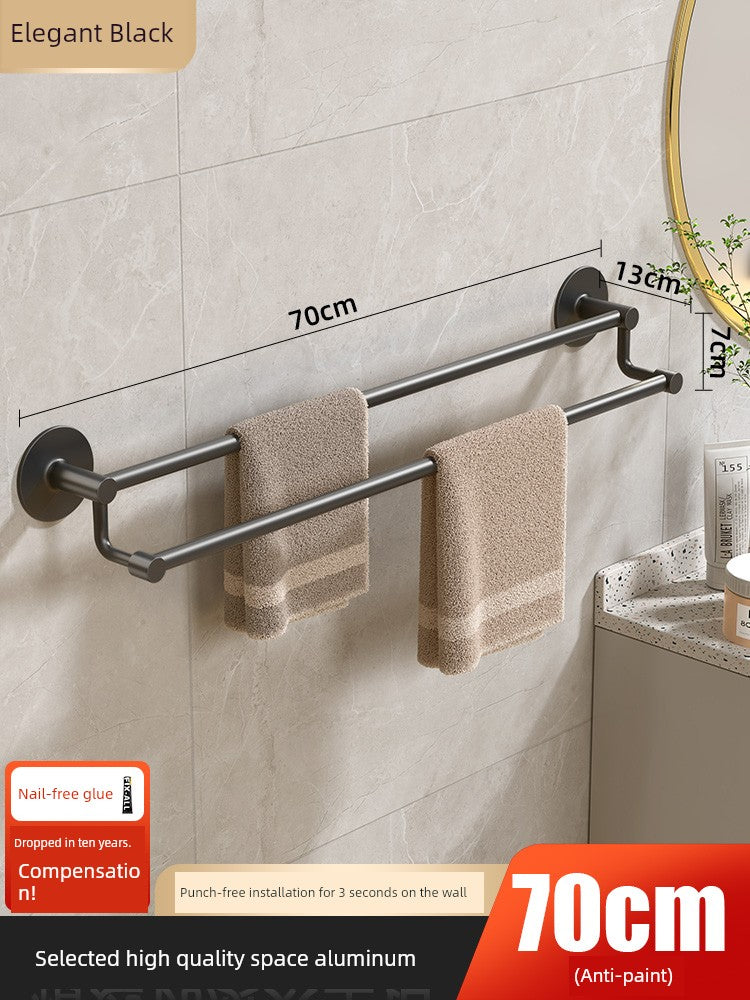 Wall-Mounted Alumimum Single Rod Toilet Towel Rack