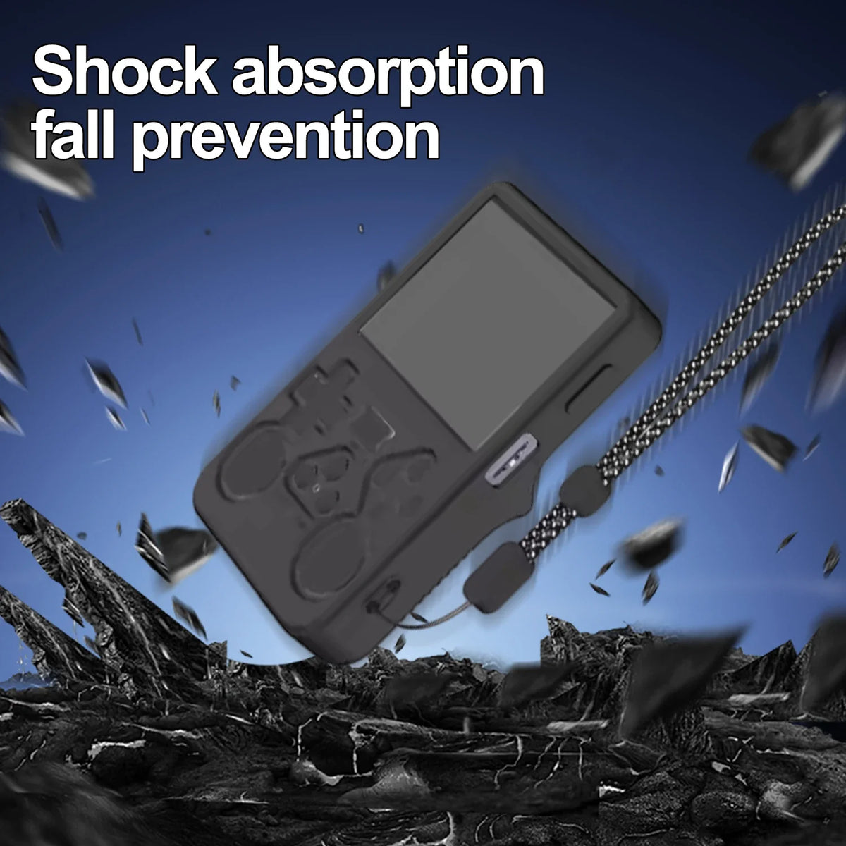Case With Lanyard For R36S Console Soft Silicone Skin Shell Cover Full Protection Anti-Scratch Protector Game Accessories