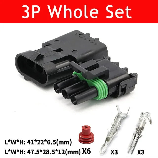 5/20/100sets 1 2 3 4 6Pin Way Delphi 2.5 GM Automotive Female Male Weather Pack Electrical Socket Plug Automobile Connectors