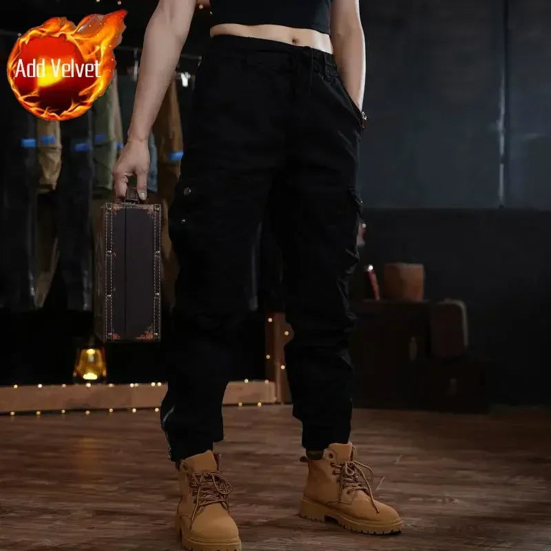 Multi Pocket Outdoor Trousers Man Cargo Pants for Men Khaki Hiking Slim Multipockets Y2k Oversize Street Casual Slacks Fashion