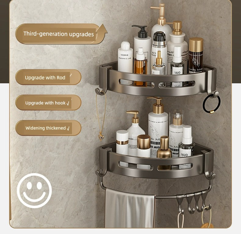 Toilet Punch-Free Wall-Mounted Bath Storage Rack