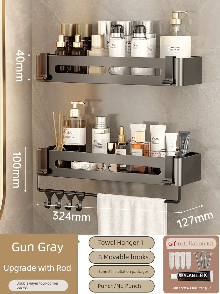 Toilet Punch-Free Wall-Mounted Bath Storage Rack