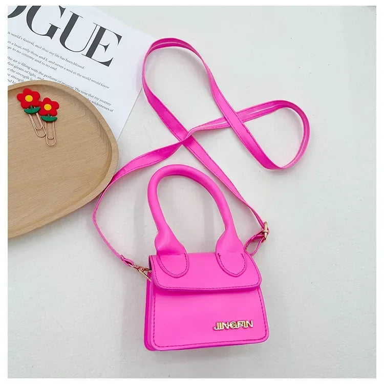 Fashion Small Square Shoulder Bag Baby Items Girl Retro Super Mini Handbag Kids Messenger Cross Body Bag PU Leather Child Wallet