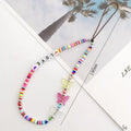 Bohemian Butterfly Soft Pottery Phone Chain Lanyard DIY Letters LOVE Pearl Beaded Phone Case Rope Charm Jewelry Accessories 2023