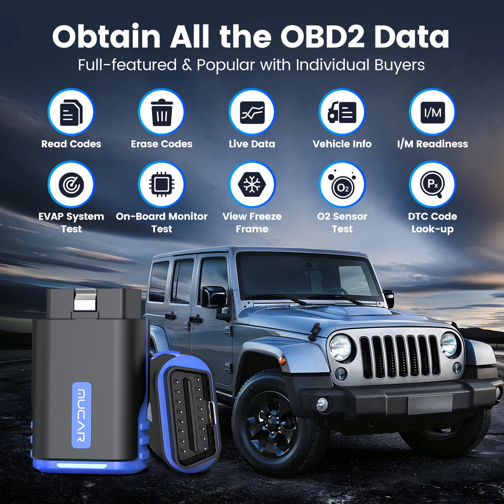 MUCAR DriverScan OBD2 Scanner Bluetooth, Bi-directional scan Tool OE Level All System Diagnostic Active Test 15 Service Function