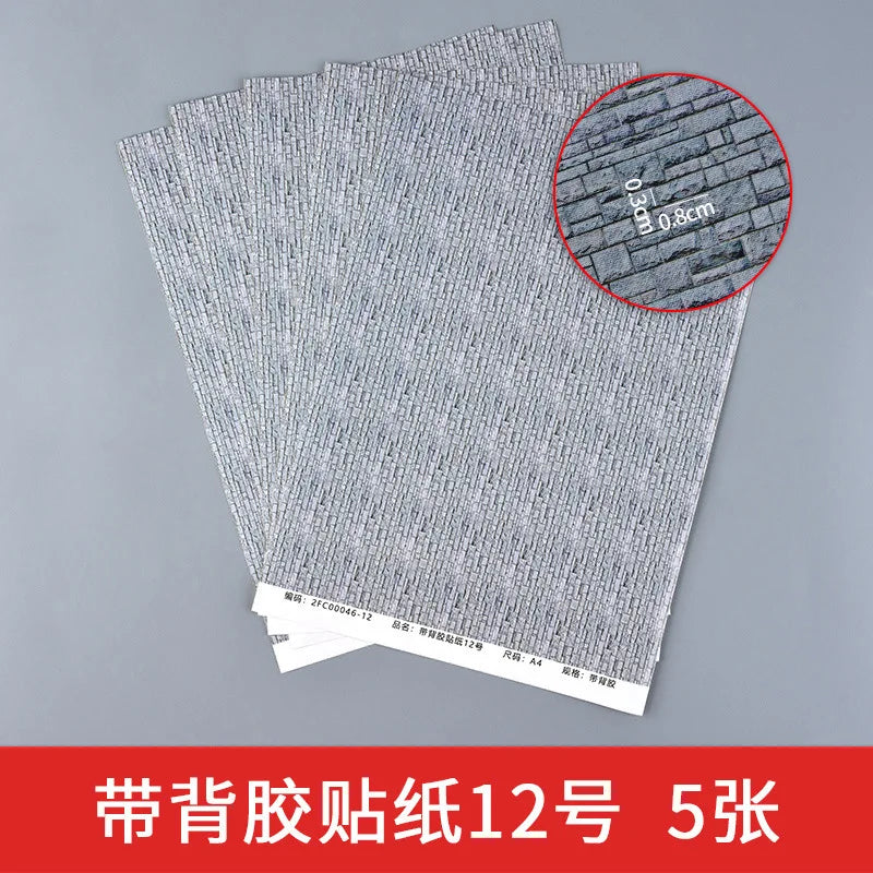 21x29CM Architectural Sand Table Model Material Sticker With Backing Adhesive Wallpaper Flooring Paper 5Pcs/Lot