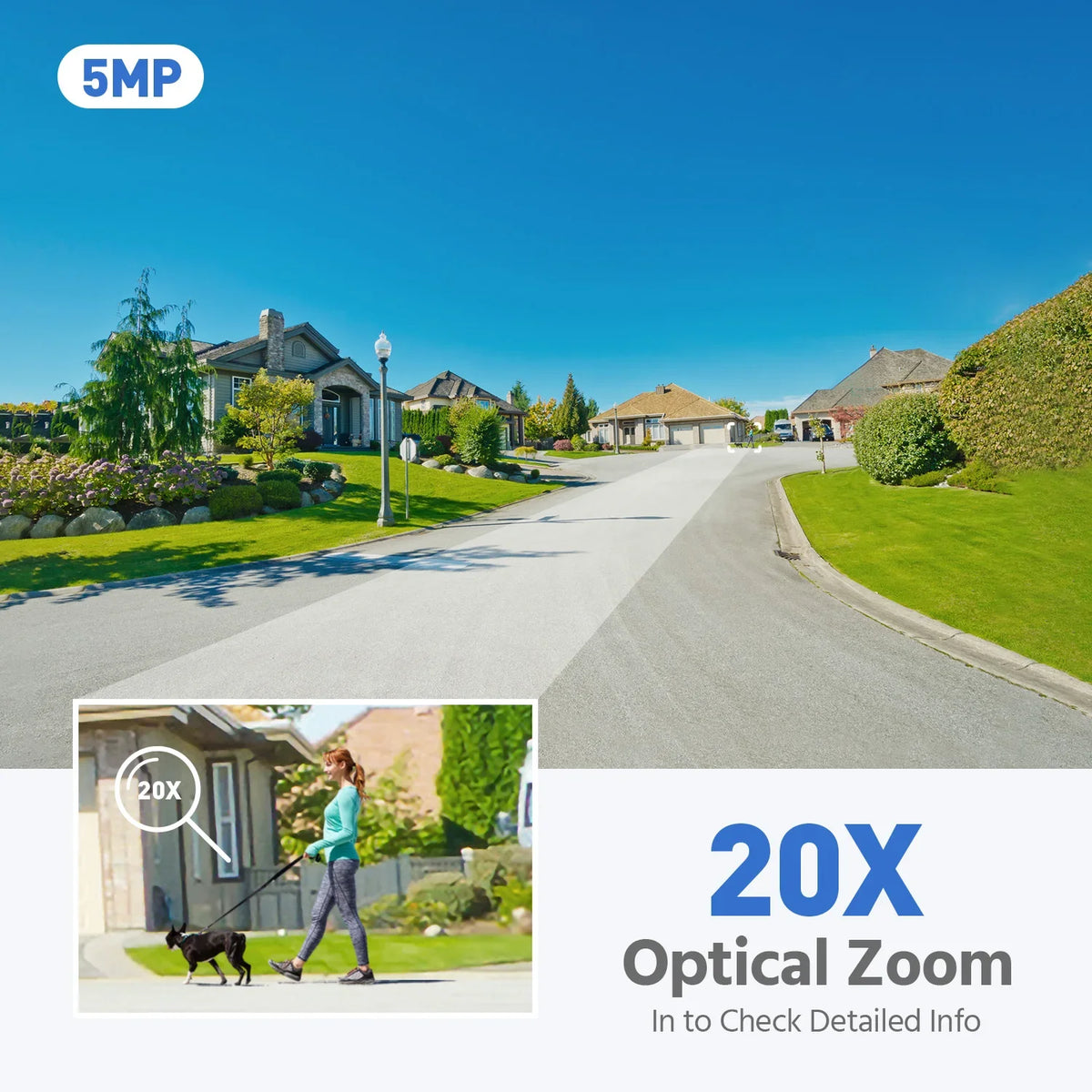 ANNKE 5MP 20X optical zoom Camera Built-in Microphone Speaker Wifi Survalance Camera Full-Color Human detection Smart Tracking