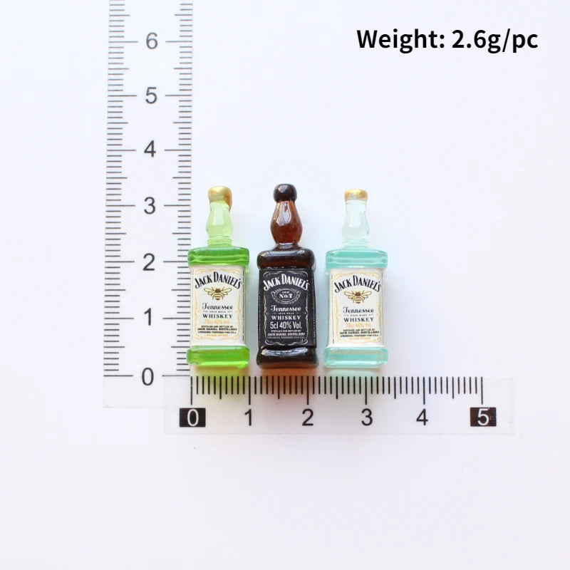 10pcs Mini Alcohol Drink Bottle Charms Simulation Beverages Pendants for Earrings Necklaces Keychain DIY Jewlery Making Craft