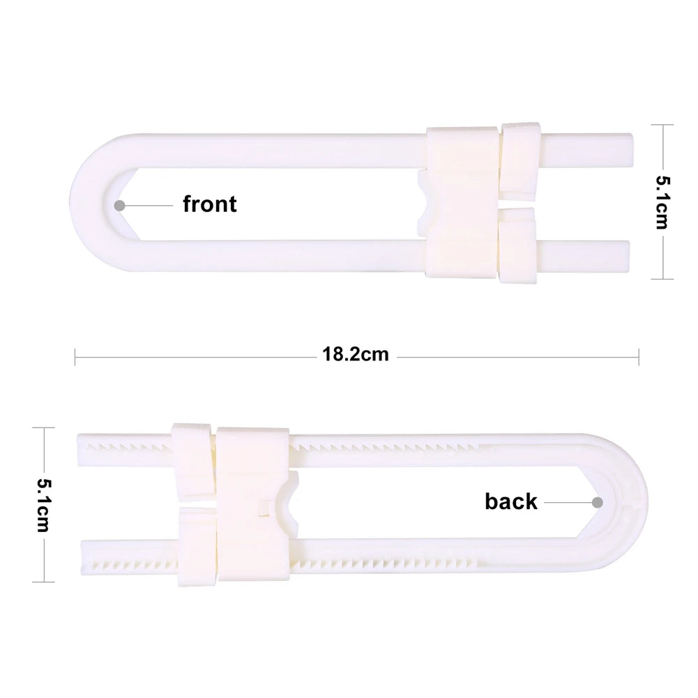 1PC U Shape Children Home Protection ABS Plastic Safety Lock Baby Safety Adjustable Multi-function Baby Cabinet Locks