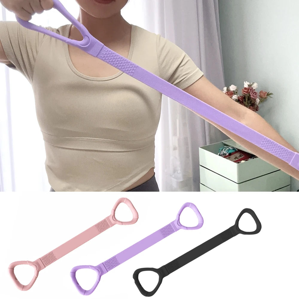 1 Pc 8-shaped Puller Yoga Auxiliary Household Elastic Band Fitness Equipment Open Shoulder Beauty Back Elastic Band Pink Elastic