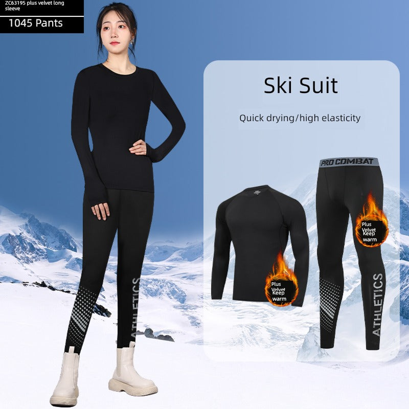 Ski Female Heattech Close-Fitting Fleece Hiking Quick Drying Clothes