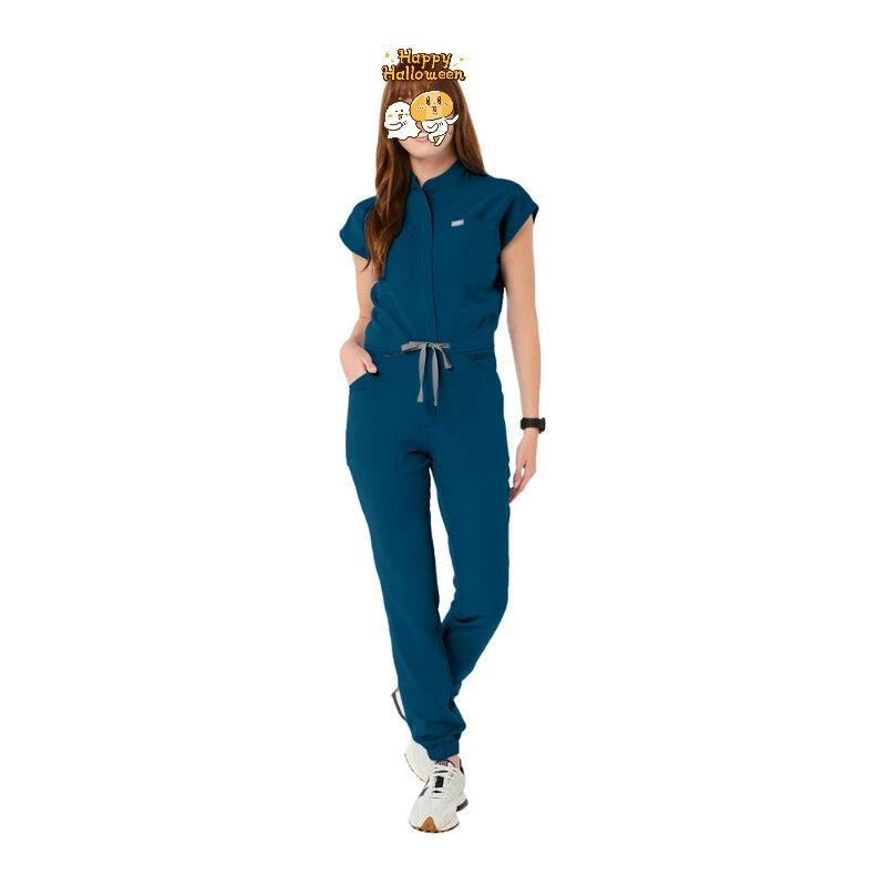 Scrubs Women Uniform Hospital Surgical Gowns Jumpsuit High End Nursing Workwear Healthcare Beauty Salon Aesthetic Uniforms Scrub