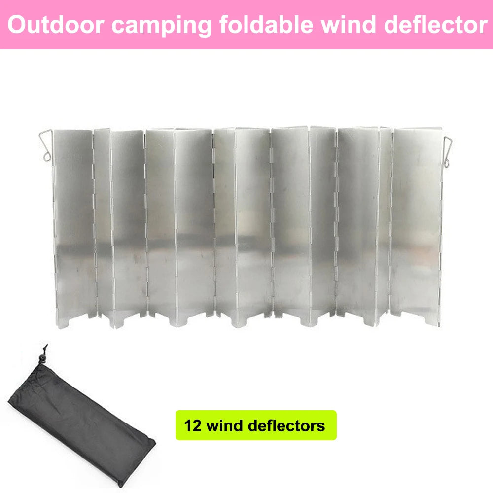 Outdoor camping wind deflector ultra light aluminum alloy foldable with pin stove head wind deflector portable wind deflector
