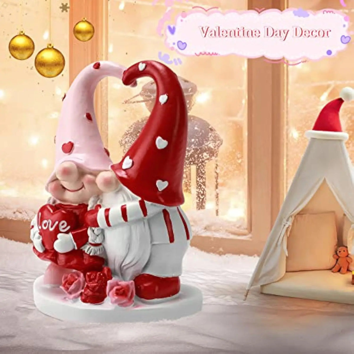 Christmas New Product Ornament Valentine's Day Dwarf Statue Decoration Home Decor Valentine's Day Resin Sculpture Small Ornament