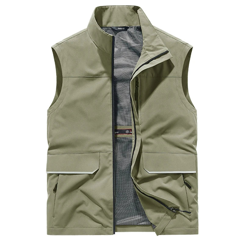 Top Quality Outdoor Professional Reflective Vests Men Summer Multi-pocket Zipper Light Casual Hiking Fishing Cycling Safety Vest