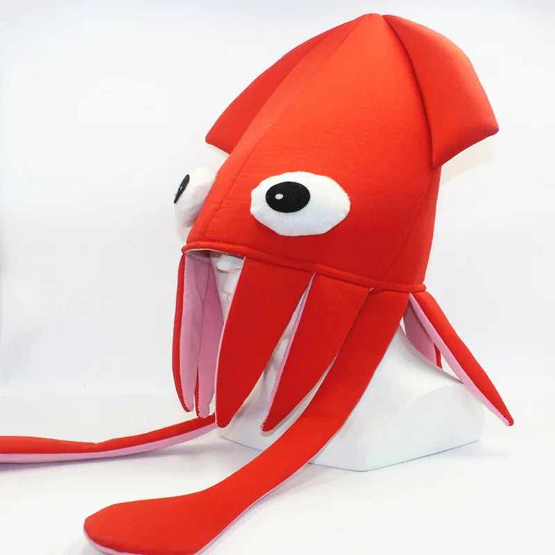 Four Color Halloween Ball Performance Party Props Novelty Toys Funny Hat Velvet Squid Hat Squid Octopus Hat