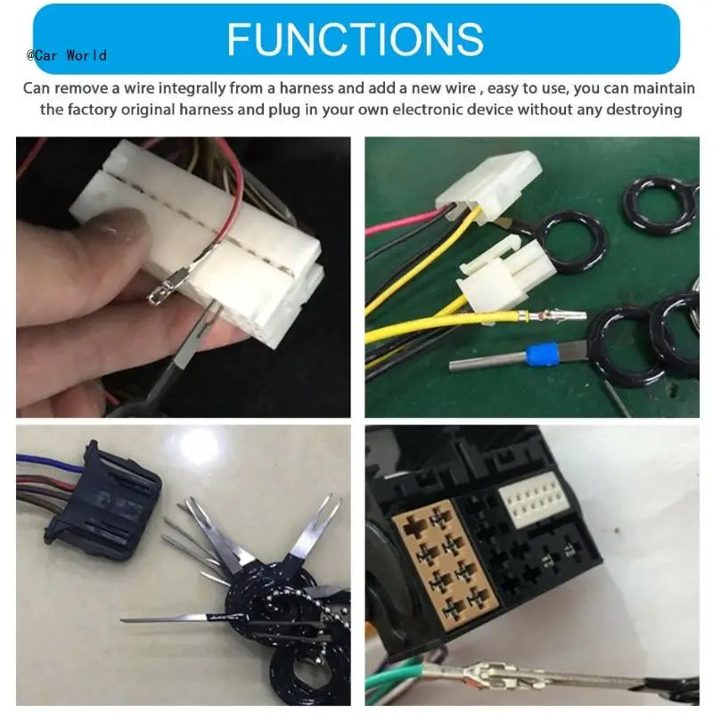 Multipurpose Automotive Terminal Removal Set, Electrical Pin Extractor Release Puller Tool for Car Connector Service 6XDB
