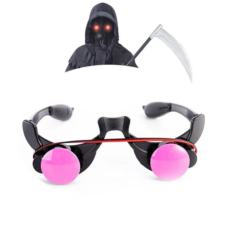 Halloween Light-Up LED Eyewear Anime Role Playing Props Funny Novelty Luminous Glasses Red Eyes Cosplay Masquerade Party Props