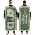 Adult 1 Dollar Bill Costume Carnival Party Jumpsuit Funny Sponge Print Outfit Money Fancy Dress Cosplay Clothes Novelty Gifts