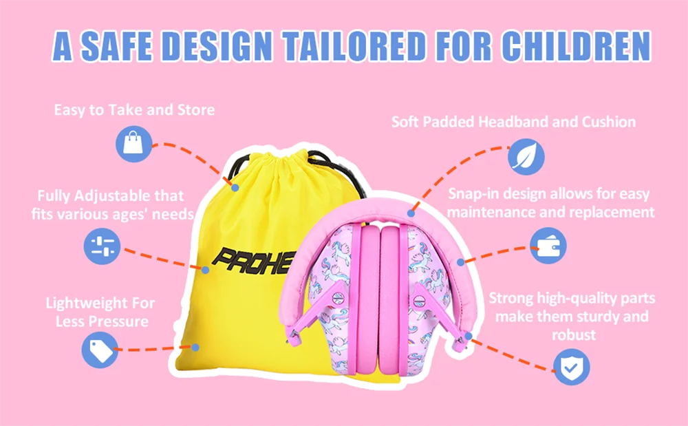 ZOHAN Kid Earmuffs Hearing Safety Protection Earmuffs Passive Noise Cancelling NNR 25dB For Children Toddlers Reading Sleeping