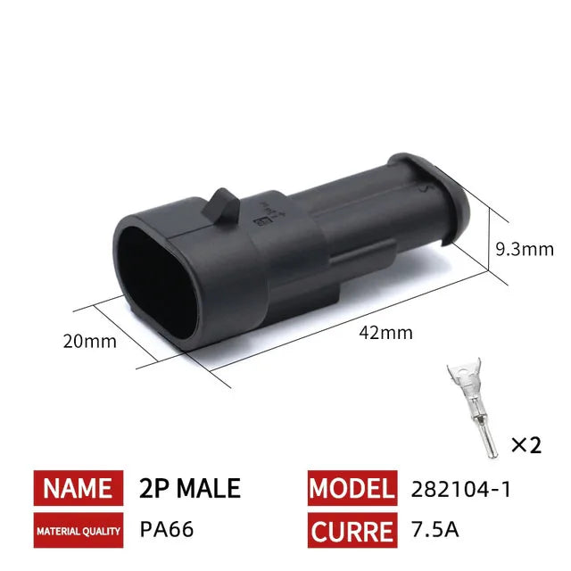 20/50/100Sets AMP Waterproof Connector 1/2/3/4/5/6 Pin 12A IP68 Electrical Automotive Wire Connector Plug Terminals Truck Car