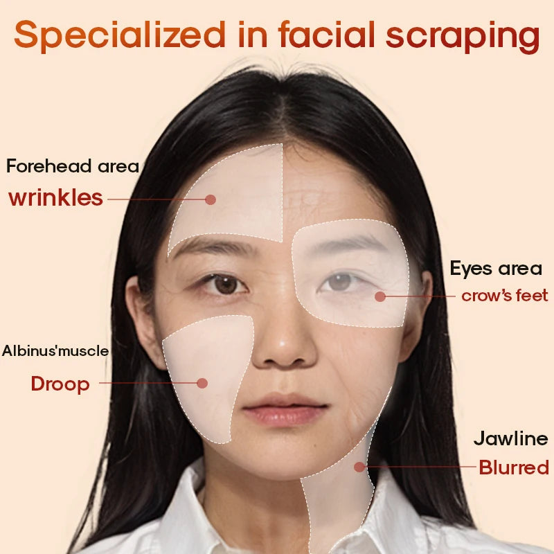2PCS Natural Yak Horn Scraping Board  Use Stretching Beauty Stick Facial Eye Acupressure Massage Health Care Guasha Instrument