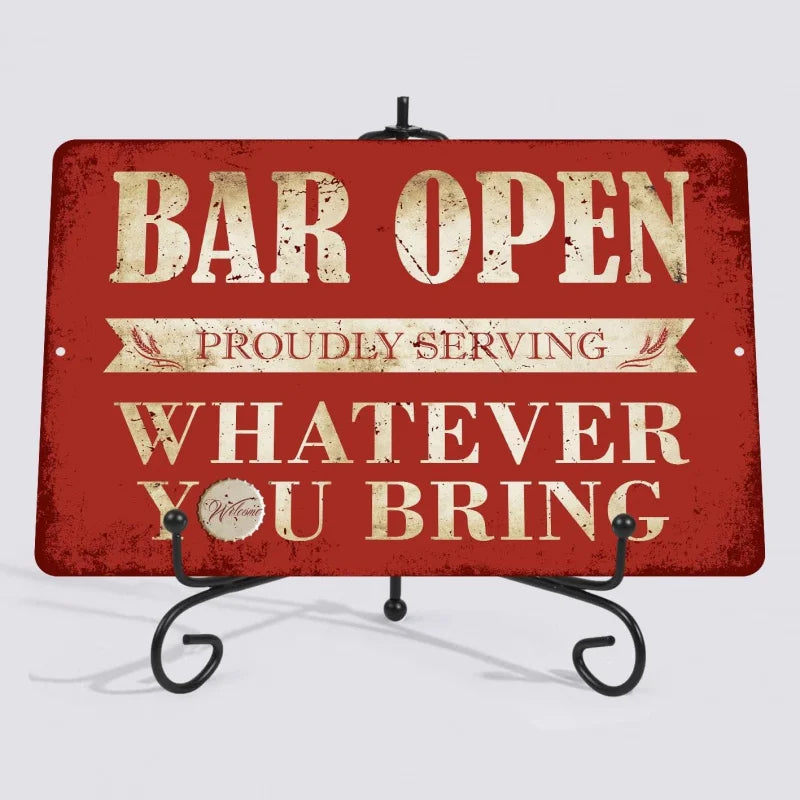Iron Painting Retro Art Bar Logo Decoration Fun Home Open Metal Men's Cave Gifts Indoor and Outdoor