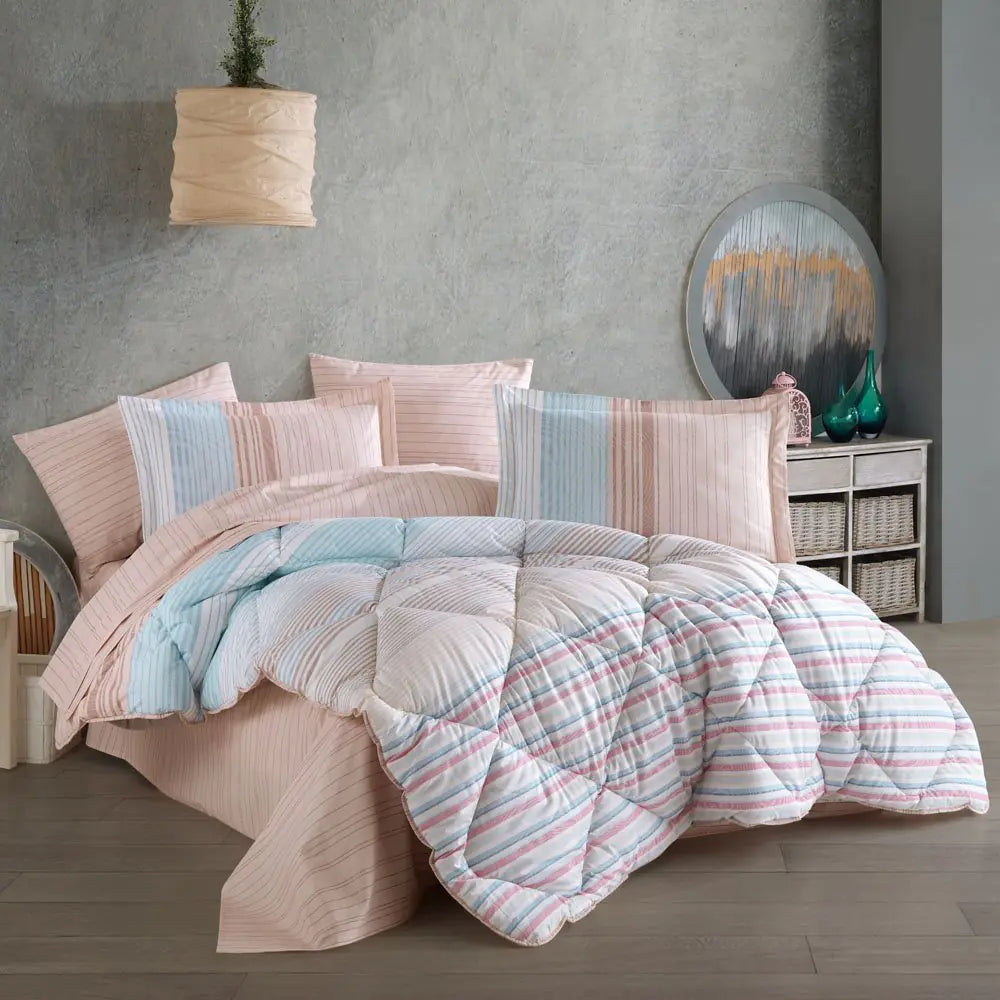 Hobby Trella Turquoise - Juego de cama doble de popelina