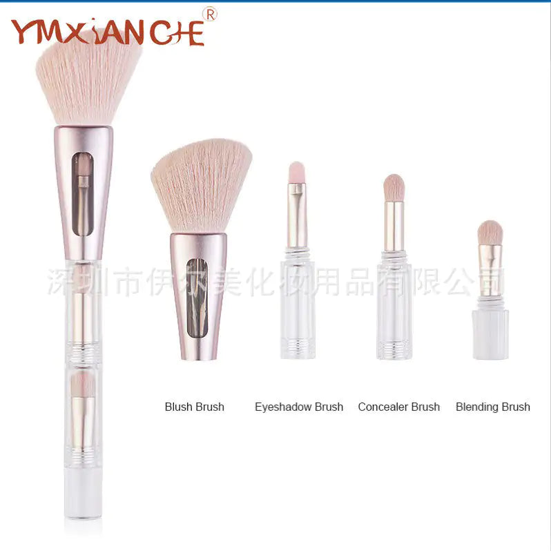 Ensemble de pinceaux de maquillage transparents 4 en 1 Adora