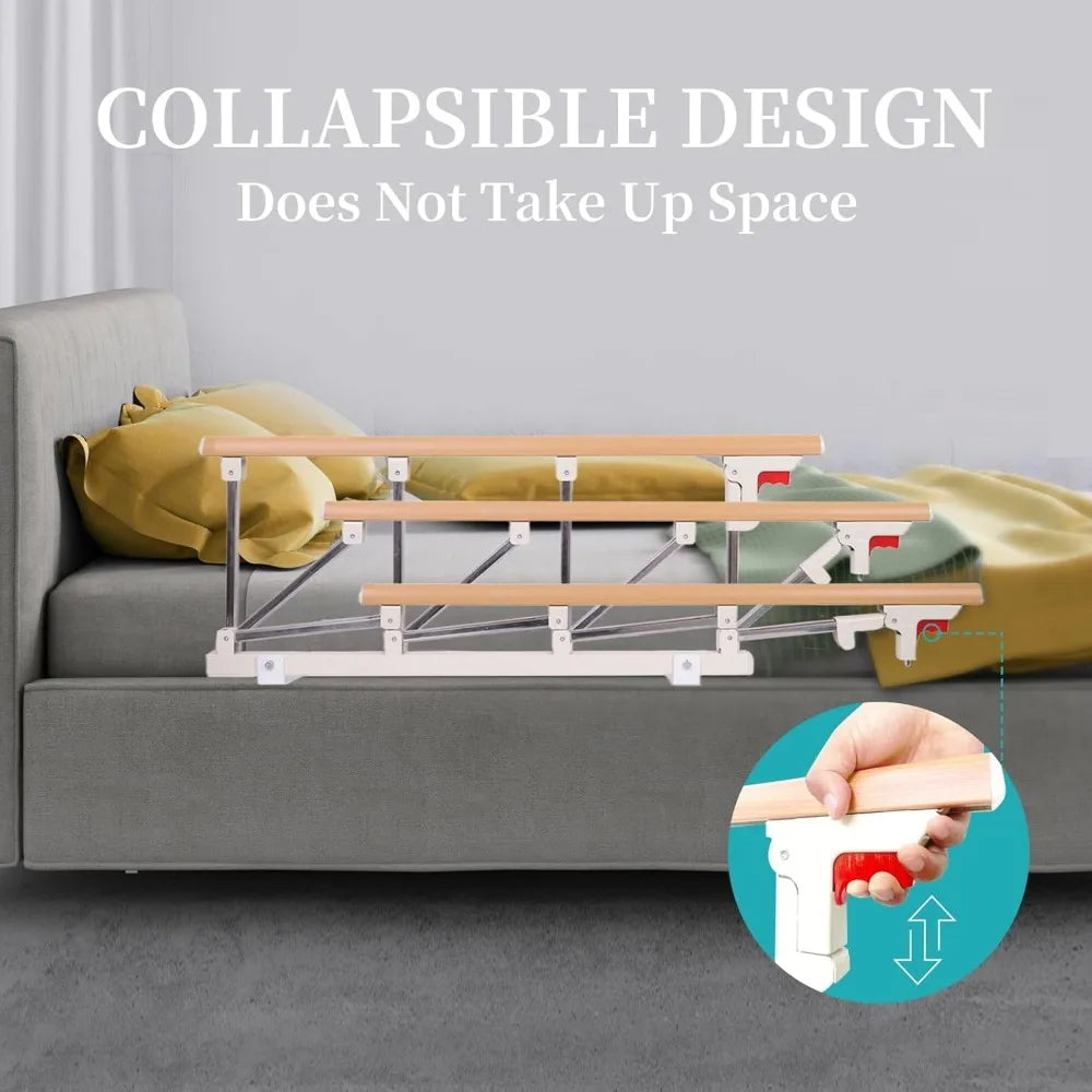Bed Rails for Elderly Adults，Folding Bedside Assist Rail Handle, Adjustable Bed Assist Handle for Preventing Falling Out of Bed
