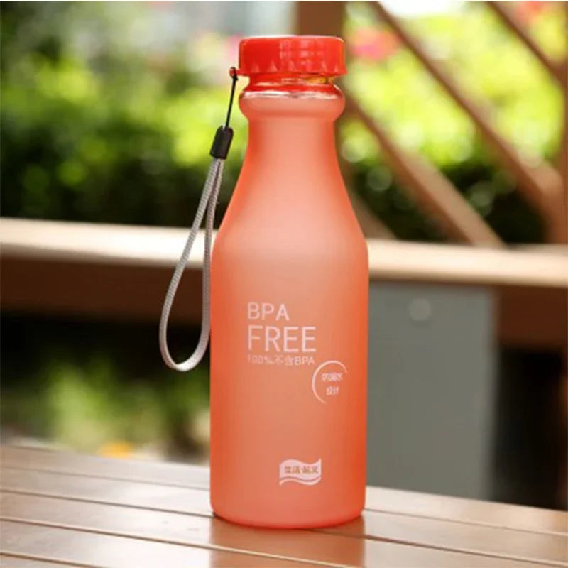 2022 Candy-Colored Frosted Leak-proof Plastic Portable Non-breakable Soda Bottle Sealed Water Cup Beverage Water Bottle